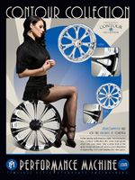 Advertisement for PM Motorcycle Contour Collection Custom Wheels