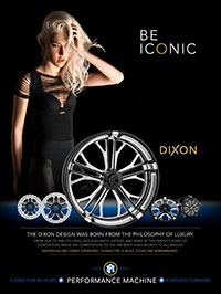 Advertisement for the PM DIXON Custom Harley-Davidson Motorcycle Wheel
