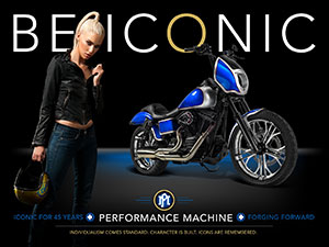 Poster of the PM 2015 Custom Dyna with the Sexy, Spunky Stefanie Michova - BE ICONIC
