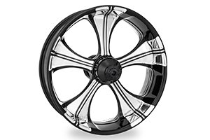 Chrome and Black Custom Forged Motorcycle Wheels